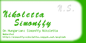 nikoletta simonffy business card